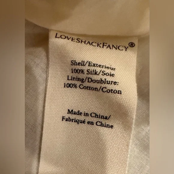 Loveshackfancy love shack fancy “Russ” floral yellow silk puff sleeve  dress - Picture 11 of 16